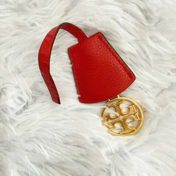 TORY BURCH | Perry 3 Compartment Tote Black Tan Interior Red Logo Charm Gold - Picture 15 of 15